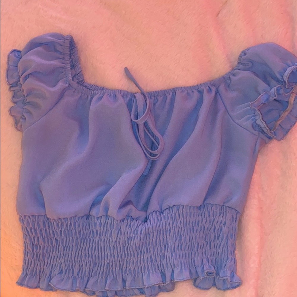 blue trendy tie top